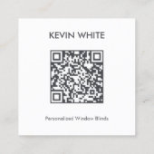 Venster Blinds Aangepaste QR Vierkante Visitekaartje (Achterkant)