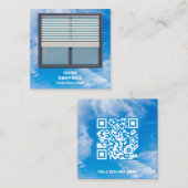 🌙 Venster Blinds Aangepaste QR Vierkante Visitekaartje (Voorkant / Achterkant)