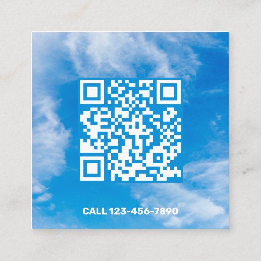 🌙 Venster Blinds Aangepaste QR Vierkante Visitekaartje (Achterkant)