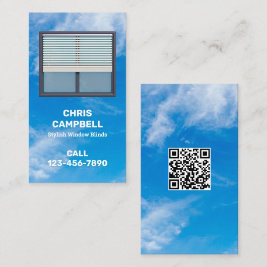 Venster Blinds Aangepaste QR Visitekaartje (Voorkant / Achterkant)
