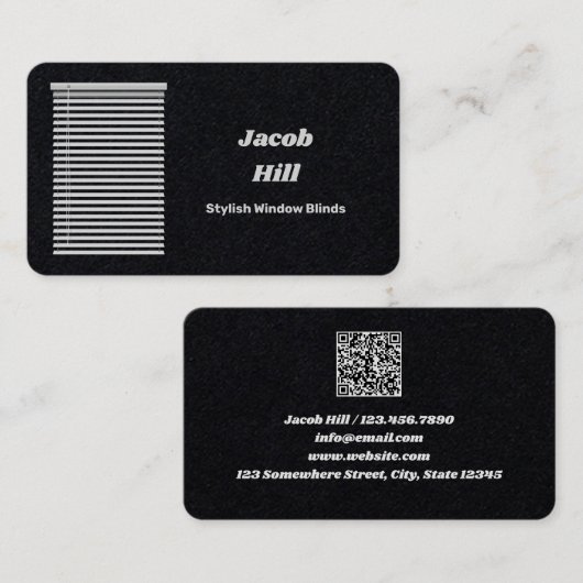 Venster Blinds Aangepaste QR Visitekaartje (Voorkant / Achterkant)