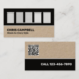 Venster Blinds Custom QR Kraft Visitekaartje