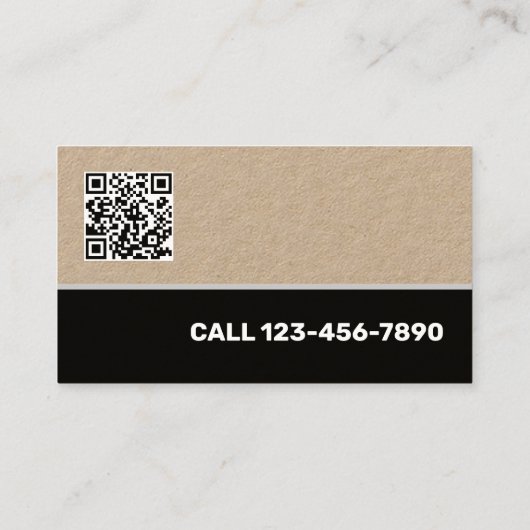 Venster Blinds Custom QR Kraft Visitekaartje (Achterkant)