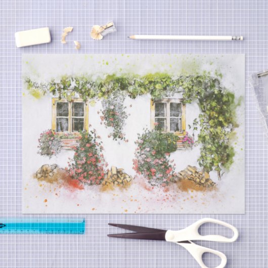  venster bloemen deduplicatie weefselpapier tissuepapier (Craft)