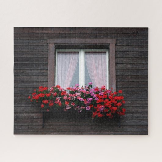 venster bloemen legpuzzel (Horizontaal)