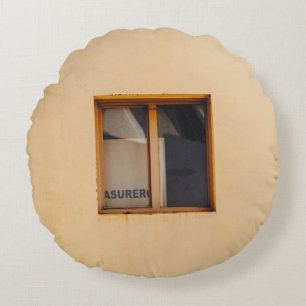VENSTER BROWN WOODEN FRAMED GLASS ROND KUSSEN