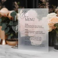 Venster Cling Bruiloft Bar Menu Sign