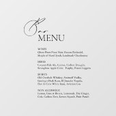 Venster Cling Bruiloft Bar Menu Sign Raamsticker (Vel)