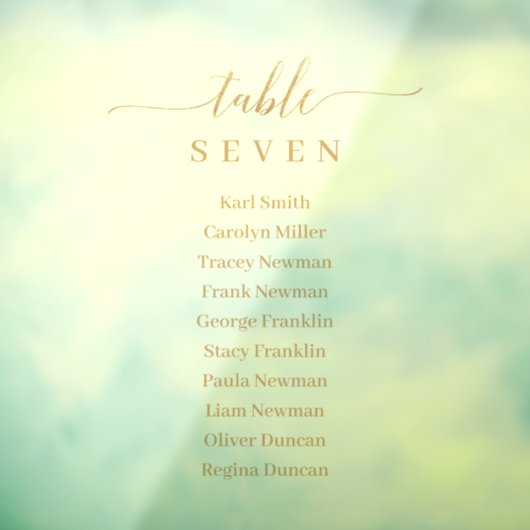 Venster Cling Gouden bruiloft Zitting Grafiek Teke Raamsticker (Vel 3)