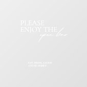 Venster Cling Kalligrafie Bruiloft Open Bar Teken Raamsticker (Vel)