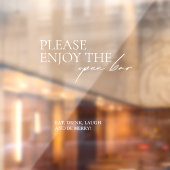 Venster Cling Kalligrafie Bruiloft Open Bar Teken Raamsticker (Vel 2)