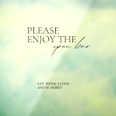 Venster Cling Kalligrafie Bruiloft Open Bar Teken Raamsticker (Vel 3)