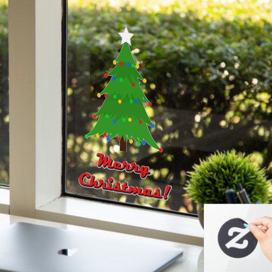 Venster Cling, Kerstboom grootte: 5x7.5" Raamsticker (Kantoor)