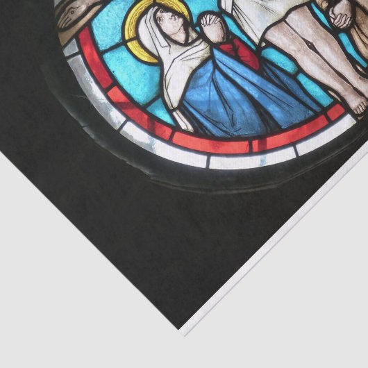 Venster Crucifixatie-Glas in lood Tissuepapier (Detail)