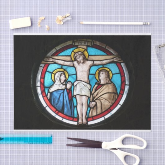 Venster Crucifixatie-Glas in lood Tissuepapier (Craft)