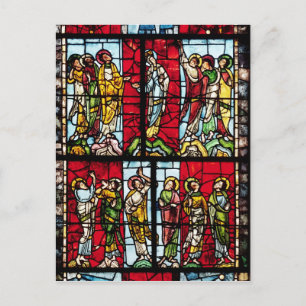 Venster dat Ascension weergeeft, c.1145 Briefkaart