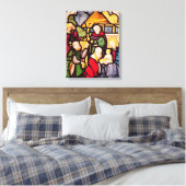 Venster dat de Adoratie van Magi toont Canvas Afdruk (Insitu (Slaapkamer))