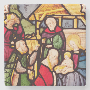 Venster dat de Adoratie van Magi toont Stenen Onderzetter
