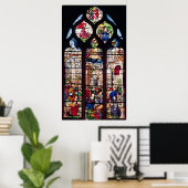 Venster dat de Nativiteit weergeeft Poster (Thuiskantoor)