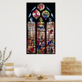 Venster dat de Nativiteit weergeeft Poster (Keuken)