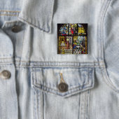 Venster dat het Verzamelen van Manna toont Vierkante Button 5,1 Cm (In situ)