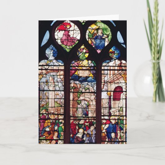 Venster die de Geboorte van Christus afschilderen Feestdagen Kaart (Voorkant)