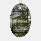 Venster Dogwood-Glas in lood Keramisch Ornament (Links)