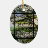 Venster Dogwood-Glas in lood Keramisch Ornament (Achterkant)