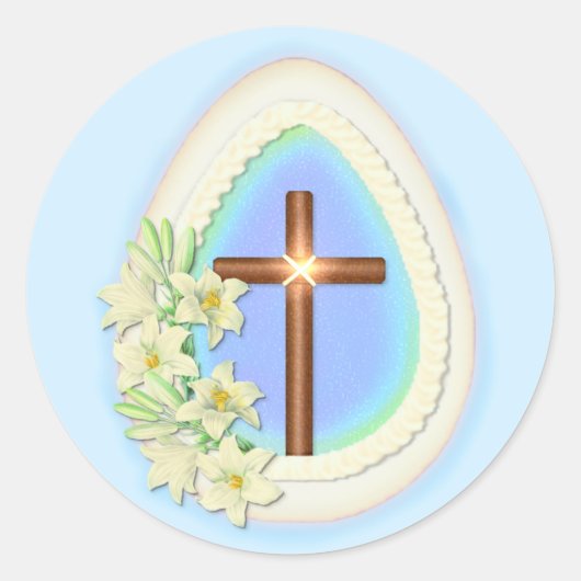 Venster Eieren en Kruis Ronde Sticker (Voorkant)