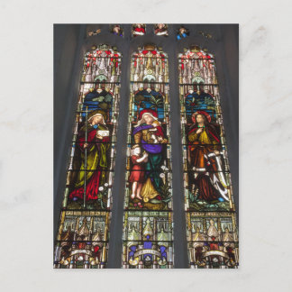 Venster Faith, Hope and Charity Glas in lood Briefkaart