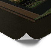 Venster Faux met strand Sunset Ocean Poster (Hoek)