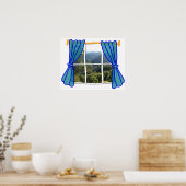 Venster Faux voor Geen venster Poster (Keuken)