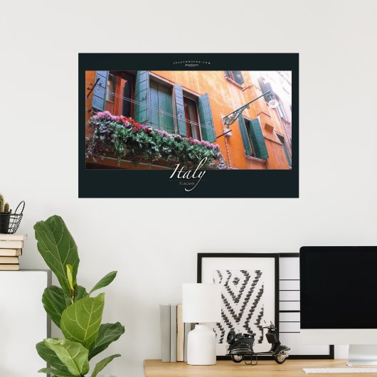 Venster Floral Poster (Thuiskantoor)