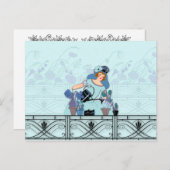 VENSTER GARDEN, ART DECO LADY: FRANS BLUE BRIEFKAART (Voorkant / Achterkant)