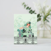 VENSTER GARDEN, ART DECO LADY: ZEE GREEN BRIEFKAART (Staand voorkant)
