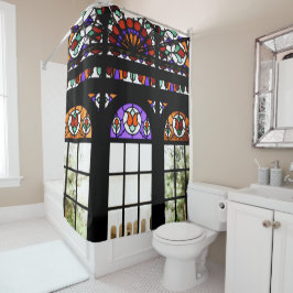 Venster Glas in lood Douchegordijn
