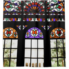 Venster Glas in lood Douchegordijn