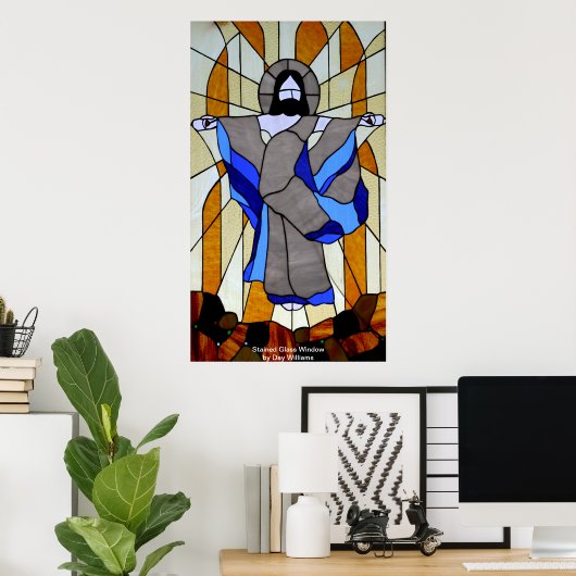 Venster Glas in lood Poster (Thuiskantoor)