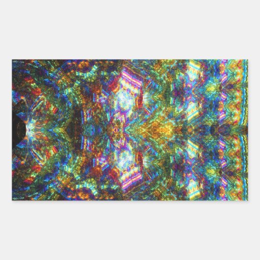 Venster Glas in lood Rechthoekige Sticker (Voorkant)