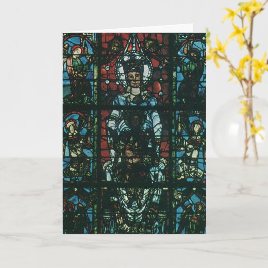 Venster Glas in lood religieuze kerk Kaart (Gele Bloem)