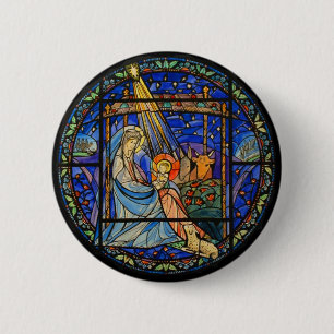 Venster Glas in lood Ronde Button 5,7 Cm