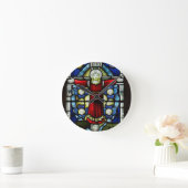 Venster Glas in lood Ronde Klok (Huis)