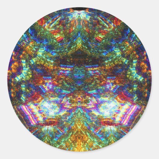 Venster Glas in lood Ronde Sticker (Voorkant)