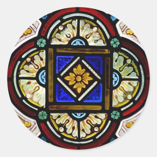 Venster Glas in lood Ronde Sticker (Voorkant)