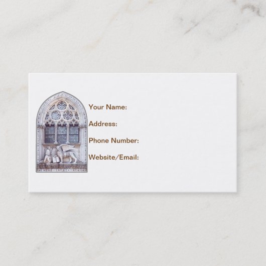 Venster Glas in lood San Marco Winged Lion Visitekaartje (Voorkant)