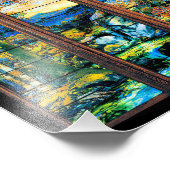 Venster Glas in lood Tiffany Foto Afdruk (Hoek)