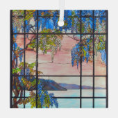 Venster Glas in lood Tiffany Lake en Wisteria Glas Ornament (Achterkant)