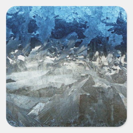 Venster Icy Vierkante Sticker (Voorkant)