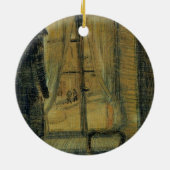 Venster in Bataille Restaurant door Vincent van Go Keramisch Ornament (Achterkant)