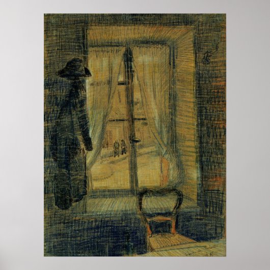 Venster in Bataille Restaurant door Vincent van Go Poster (Voorkant)